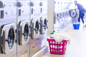 laundromat machines ready to operate