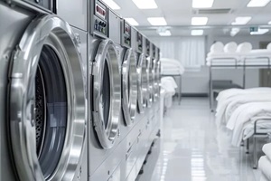 laundry service provides clean white linens for institutions and industries